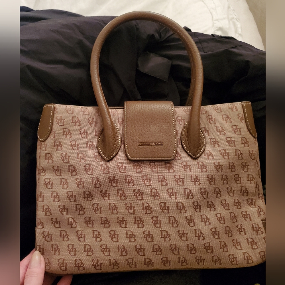 Dooney & Bourke Tan Monogram Satchel